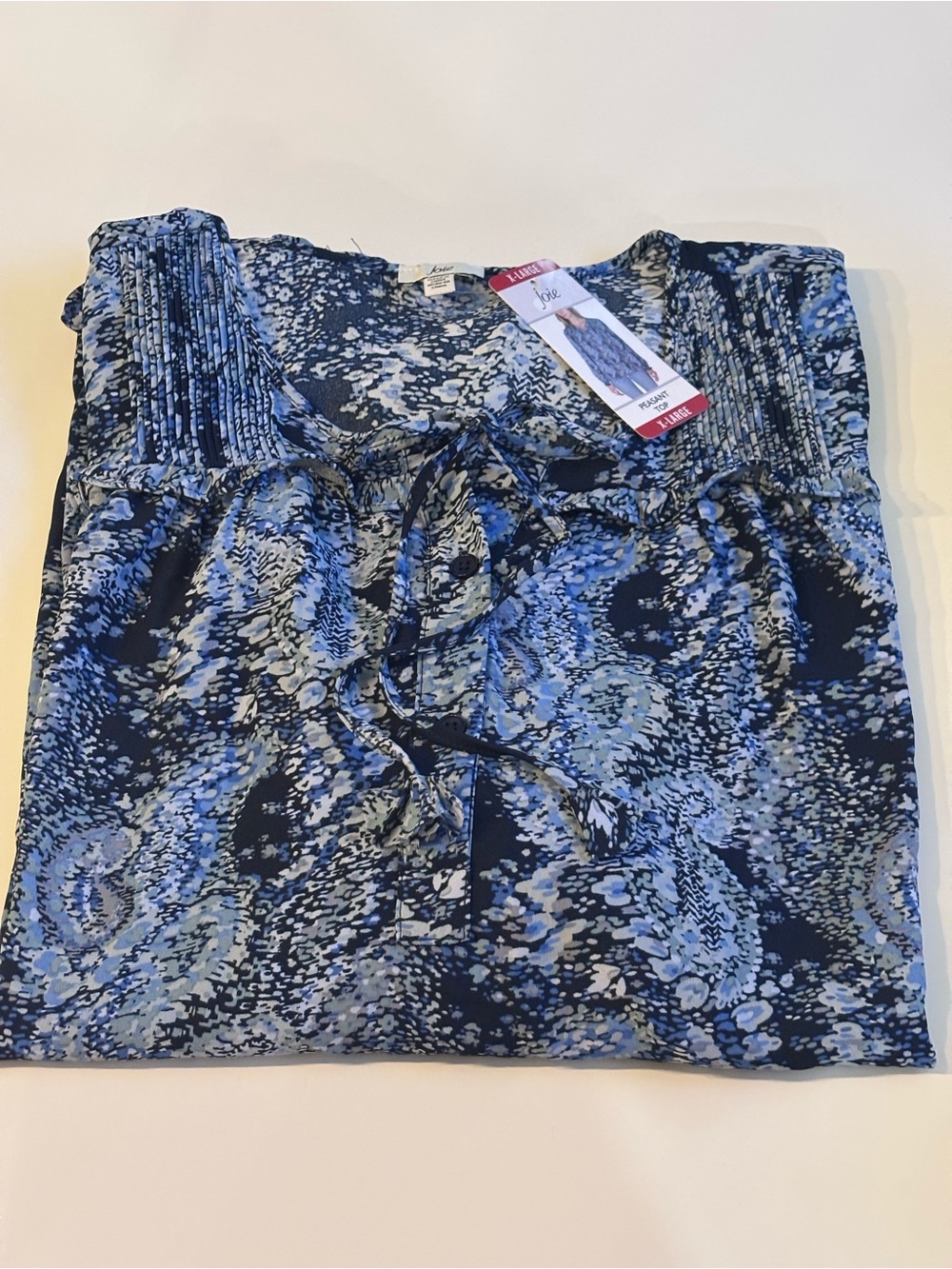 Joie Parisian Paisley Peasant Blouse, Blue multi print,Women’s XL, New with tags